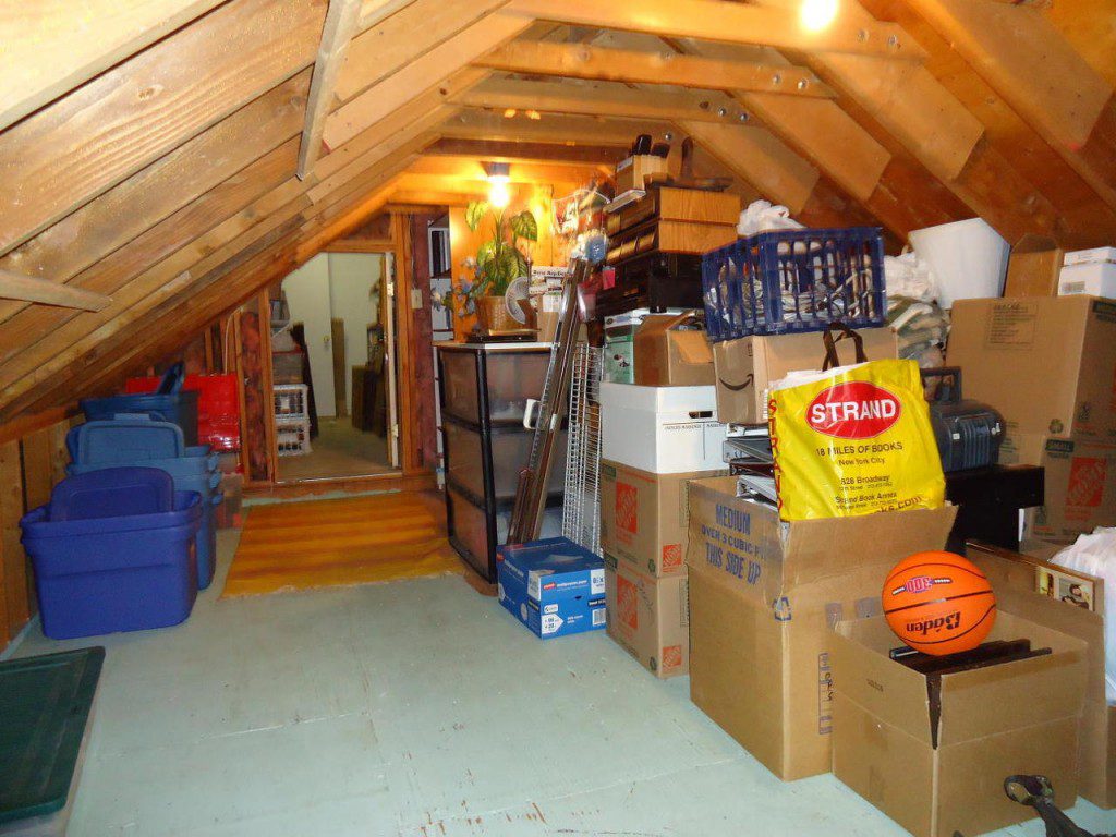 Attic overflowing with boxes of storage