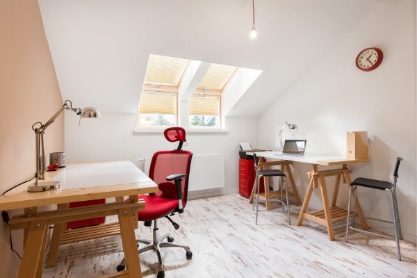 Converting a loft into a useable office can free up more space around the home.